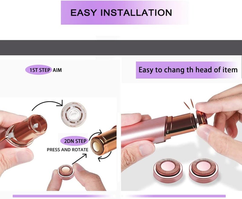 BECHY Facial Hair Remover Replacement Heads for Generation 1 Finishing Touch Flawless Facial Hair Removal Tool for Women,18K Gold-Plated Rose Gold 4 Count,First Generation by . - Image 5